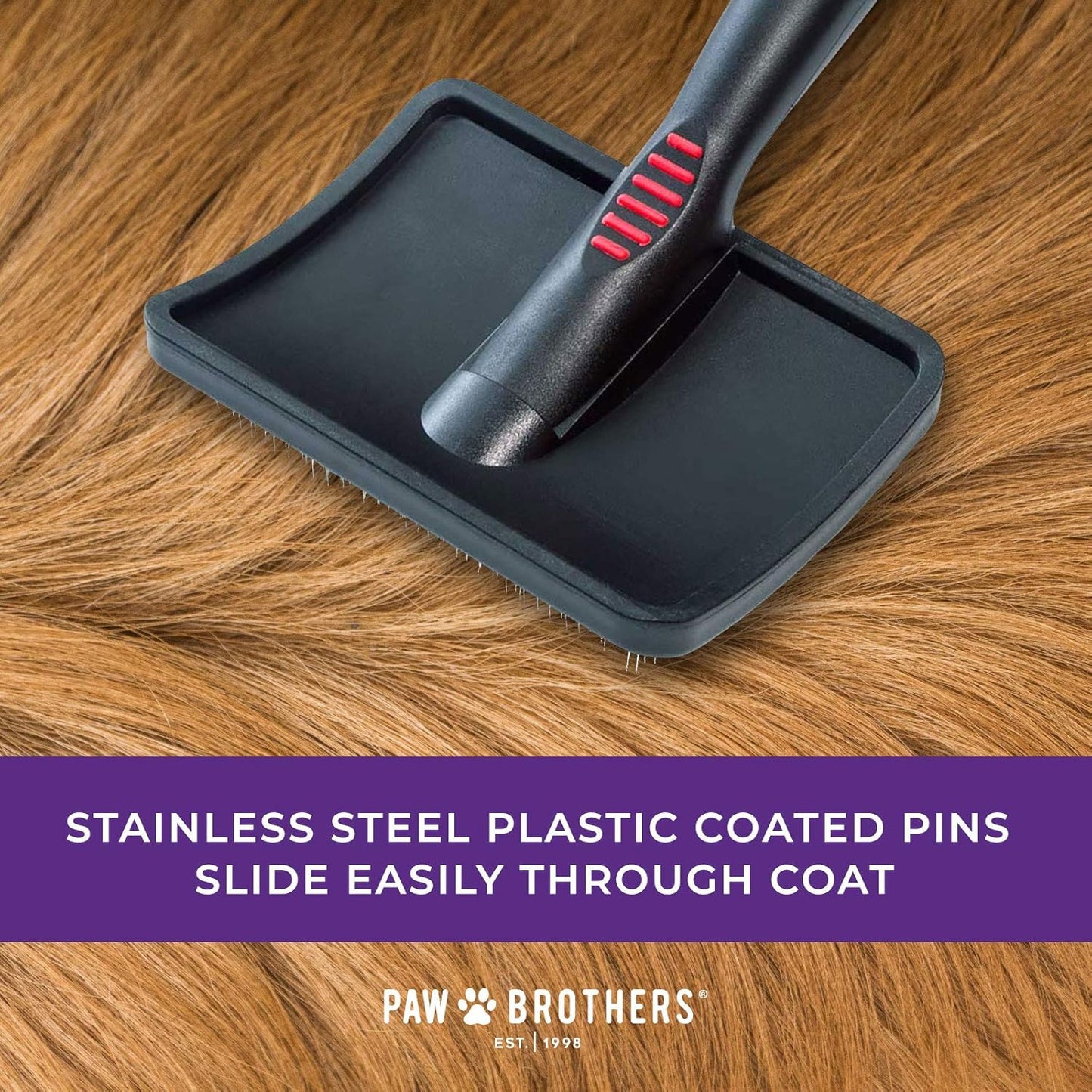 Paw Brothers Soft Pin Curved Slicker Brush for Dogs